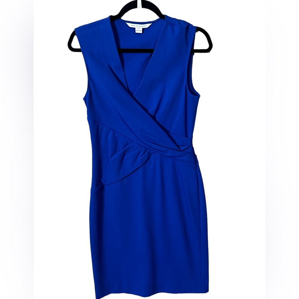 Diane von Furstenberg Sleeveless Sheath Dress Blue Size 6